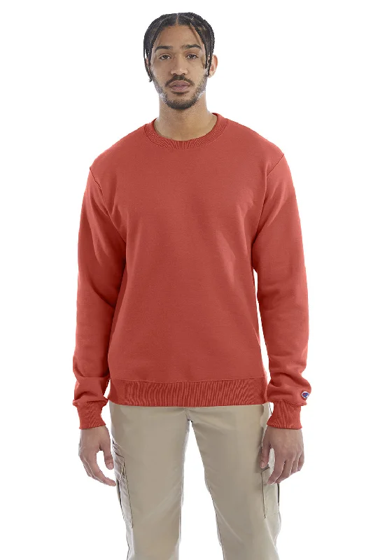 Weekend Specials to Indulge In Champion Mens Double Dry Eco Moisture Wicking Fleece Crewneck Sweatshirt - Red River Clay