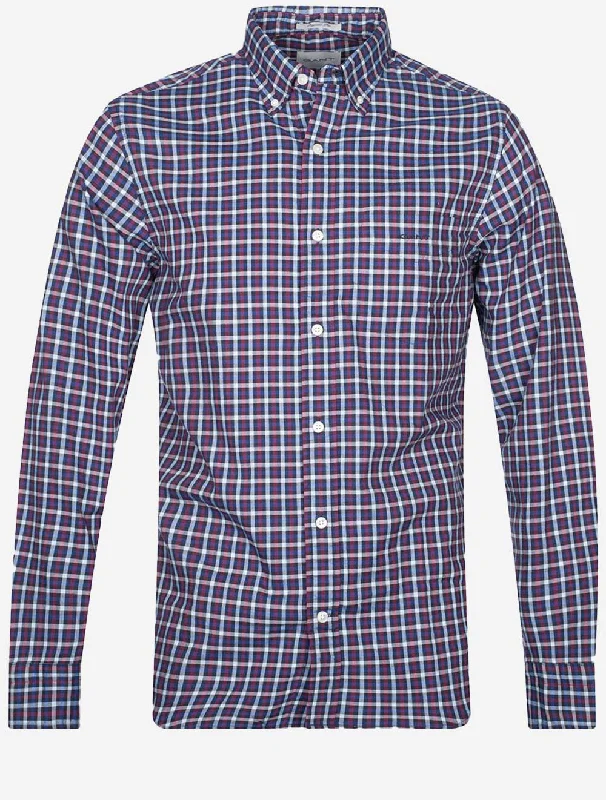 Act Fast Regular Twill Micro Multi Check Shirt Evening Blue
