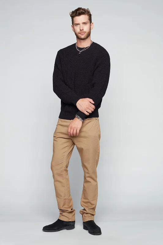 Weekend Deals to Brighten Your Day 5 Pocket Straight Fit French Terry Pants - Beige