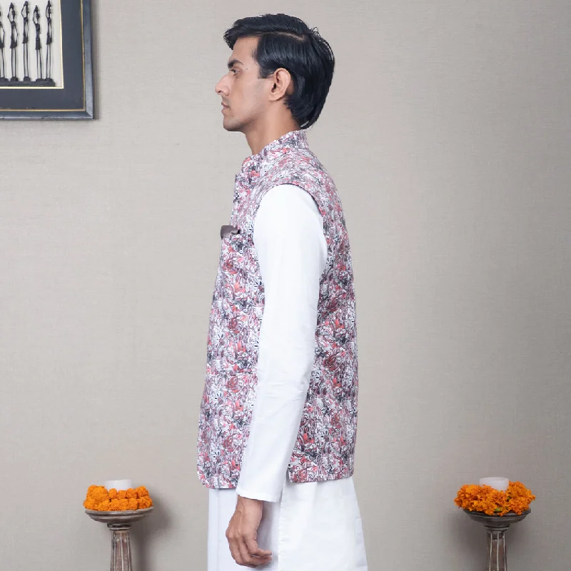 Weekend Savings Spectacle Yug Abstract Print Nehru Jacket