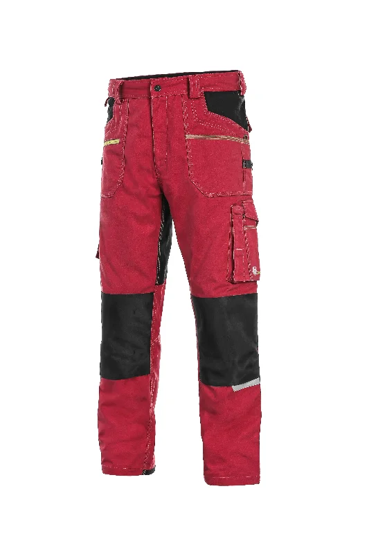 Cash Savings CXS STRETCH, MEN´S, WORK PANTS, RED-BLACK