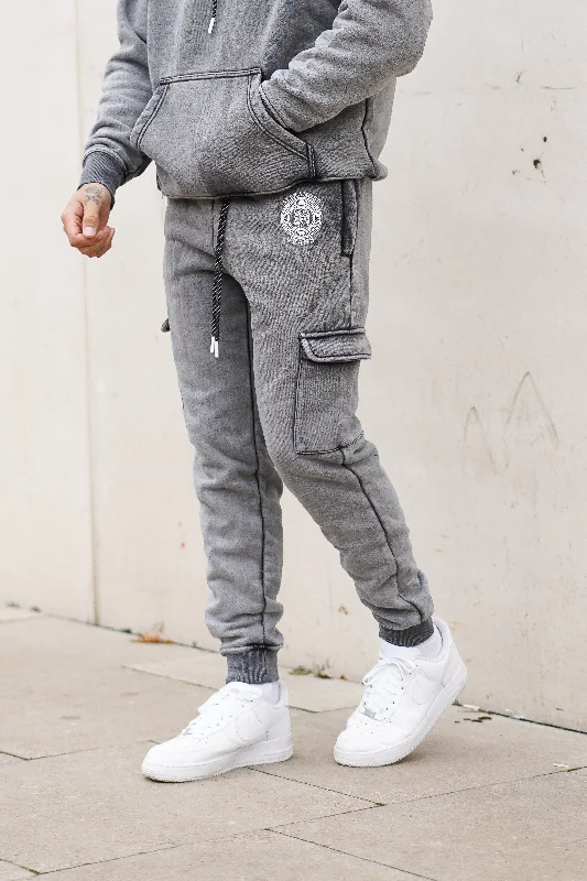Weekend Specials to Relish Light Grey Acid Wash Joggers