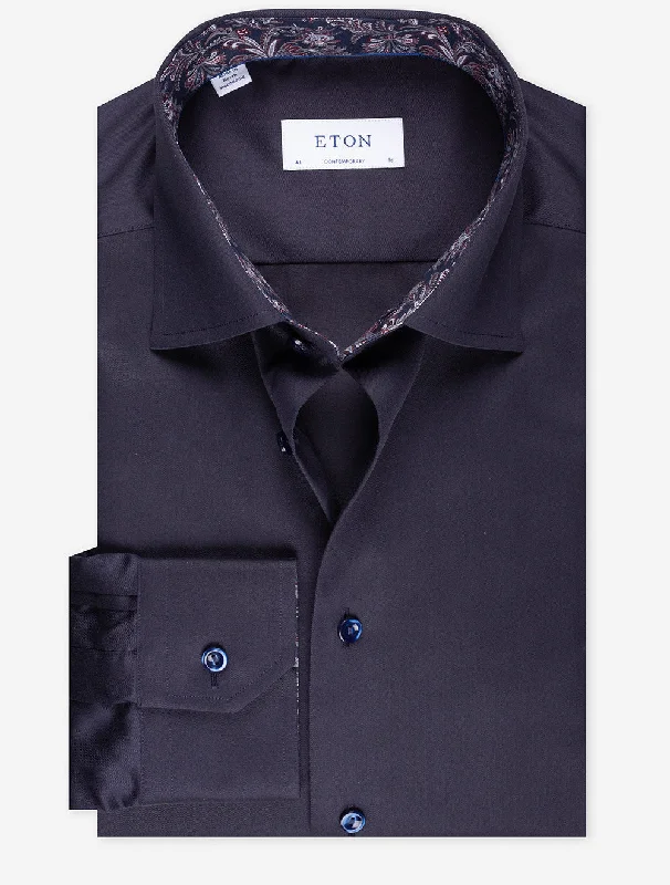 Don't Miss Navy With Inlay Contemporary Shirt