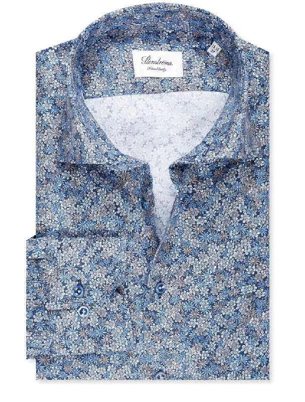 Flash Sale Floral Fitted Shirt Navy