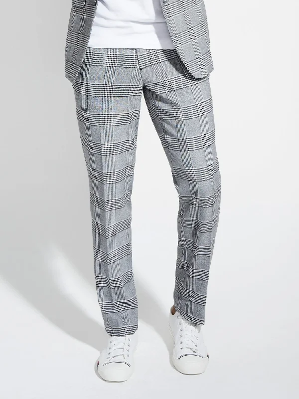Deal Zone Men's James Pant Modern Fit - Glen Plaid