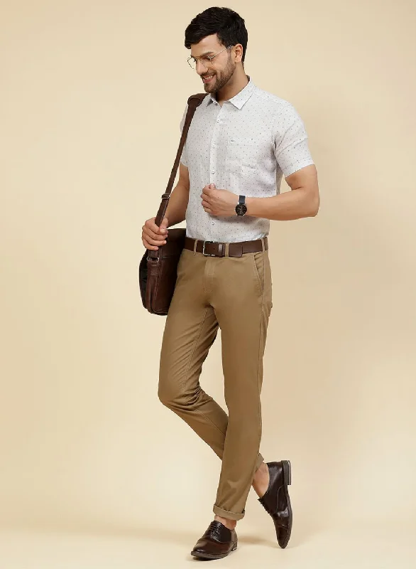 Cash Savings Men Grey Printed Shirt