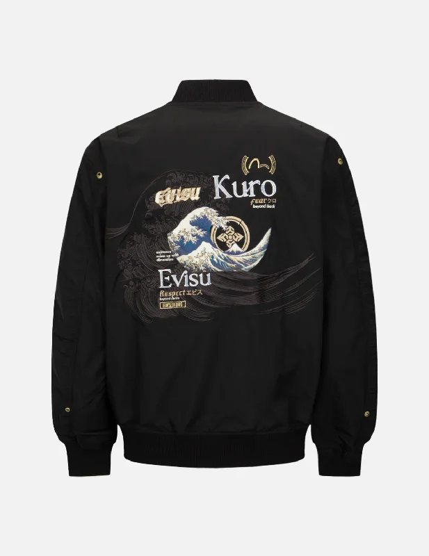 Year-End Sale The Great Wave Embroidery Bomber Jacket