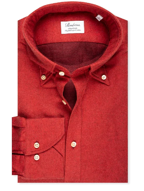 Half Price Luxury Flannel Fitted Shirt Red