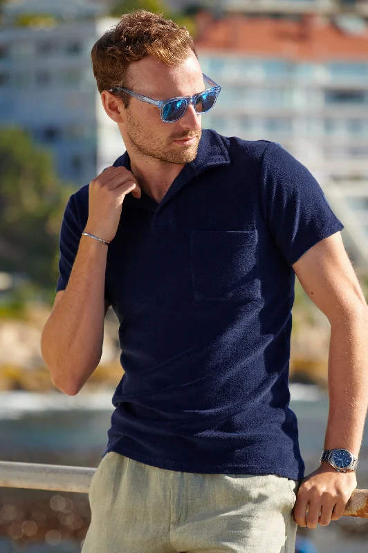 Buy Now Men's Towelling Polo Shirt | Navy