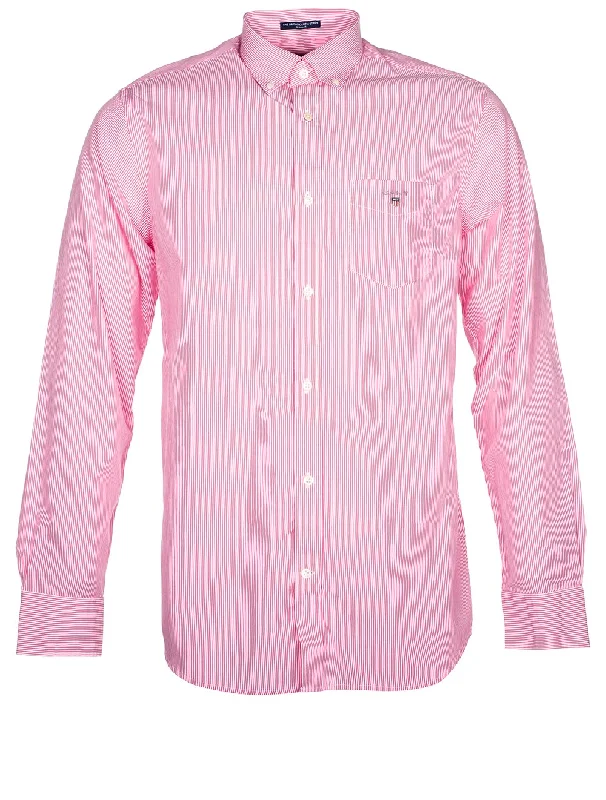 Amazing Deals Regular Fit Banker Stripe Broadcloth Shirt Cabaret Pink