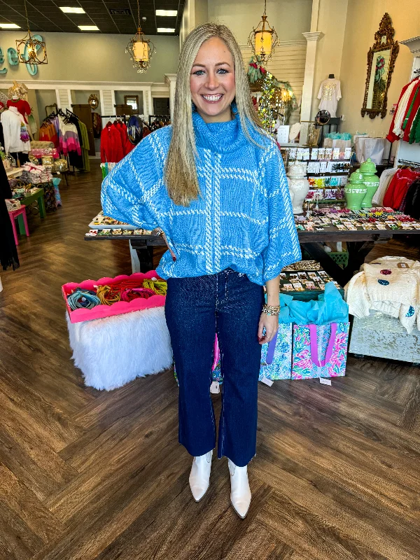 Reduced Price Haley Plaid Sweater: Blue