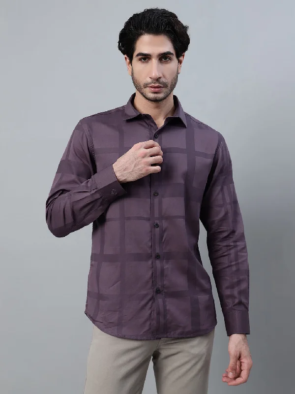 Super Sale Men's Wine Printed Full Sleeve Casual Shirt