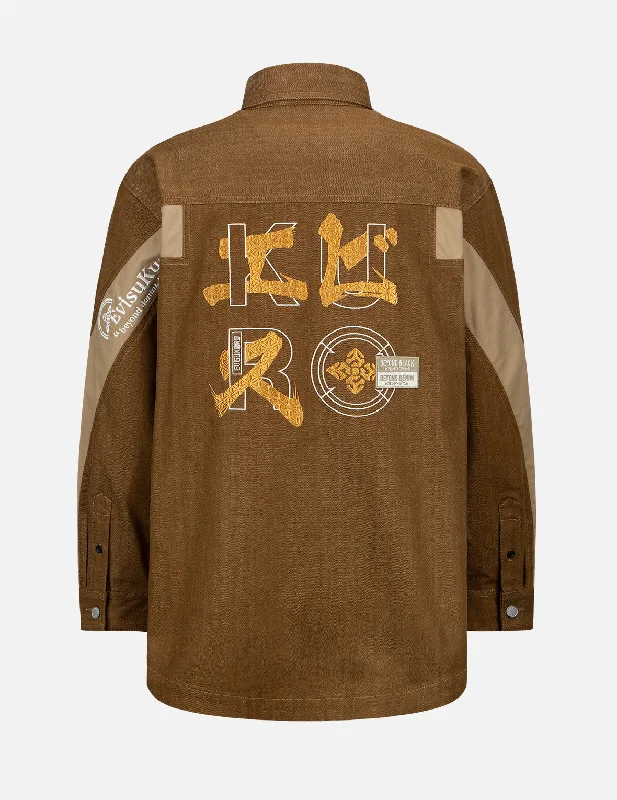 Year-End Sale Sashiko Logo Embroidered Denim Shirt Jacket