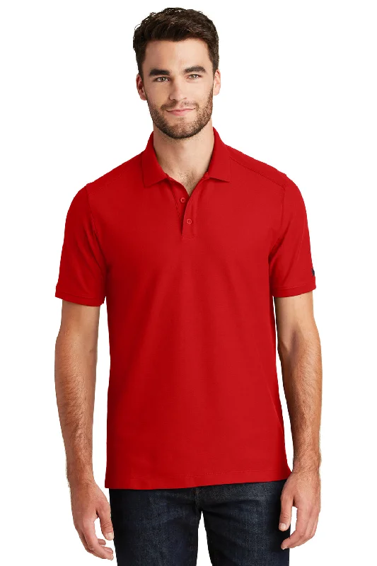 Weekend Bargains Just for You New Era Mens Venue Home Plate Moisture Wicking Short Sleeve Polo Shirt - Scarlet Red - Closeout