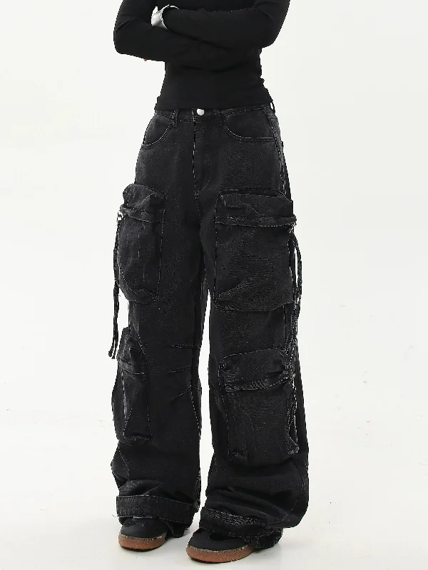 Today's Deal Heavy Washed Utility Cargo Jeans
