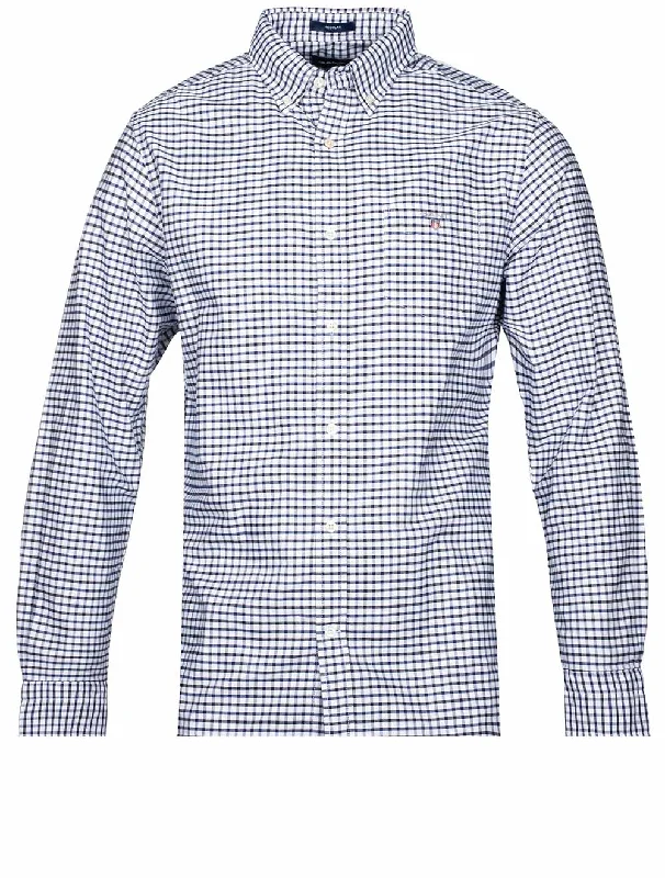 Weekend Offers That Impress Regular Fit Tattersall Oxford Shirt Deep Blue