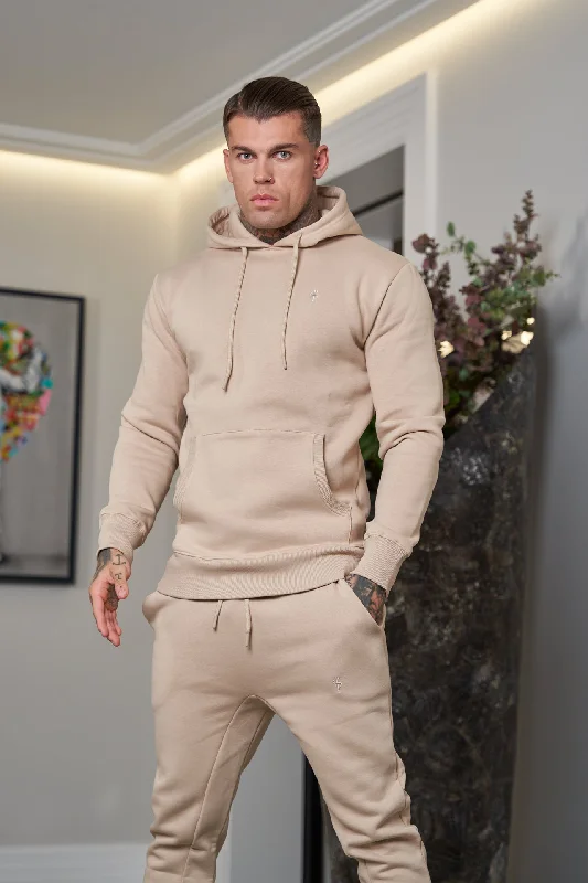 Big Deal Father Sons Beige Raglan Tracksuit Bottoms with FS Embroidery - FSH696