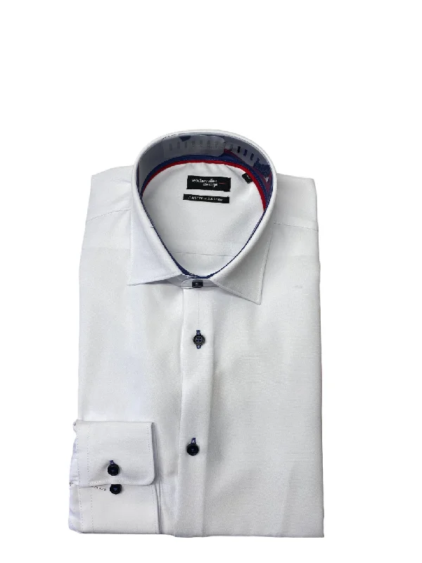 Midnight Sale Leo Chevalier Fitted Micro Polyester Dress Shirt 225157 - 0198