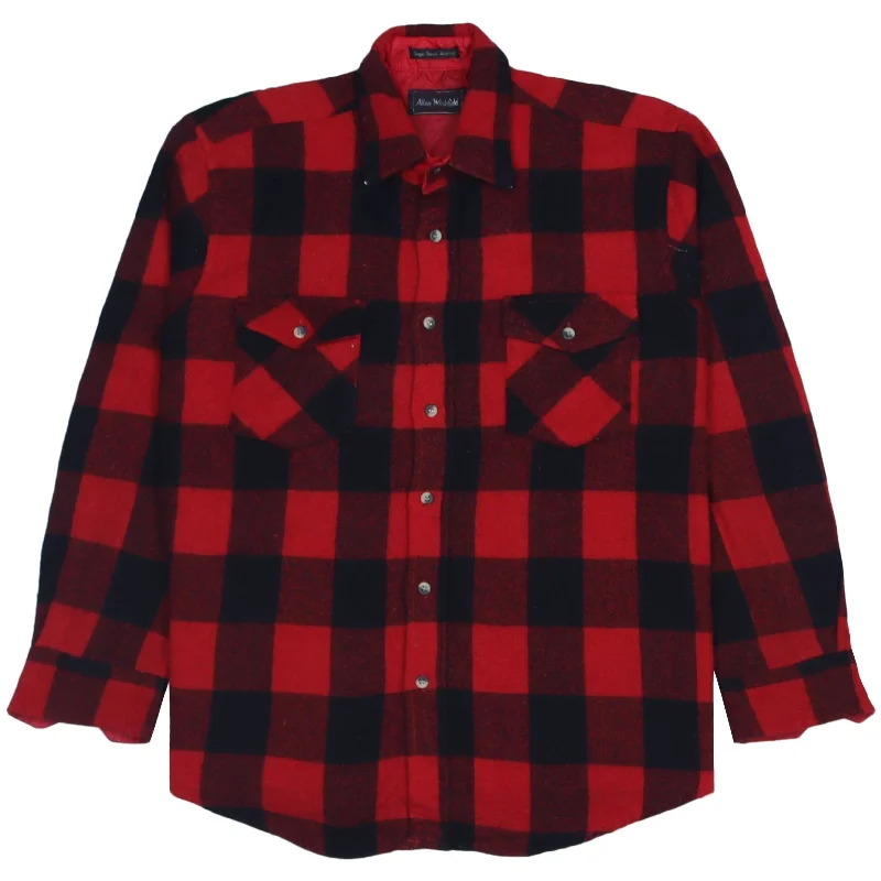 Discount Mania Allen Wickfield Checkered Flannel Shirt Red Black