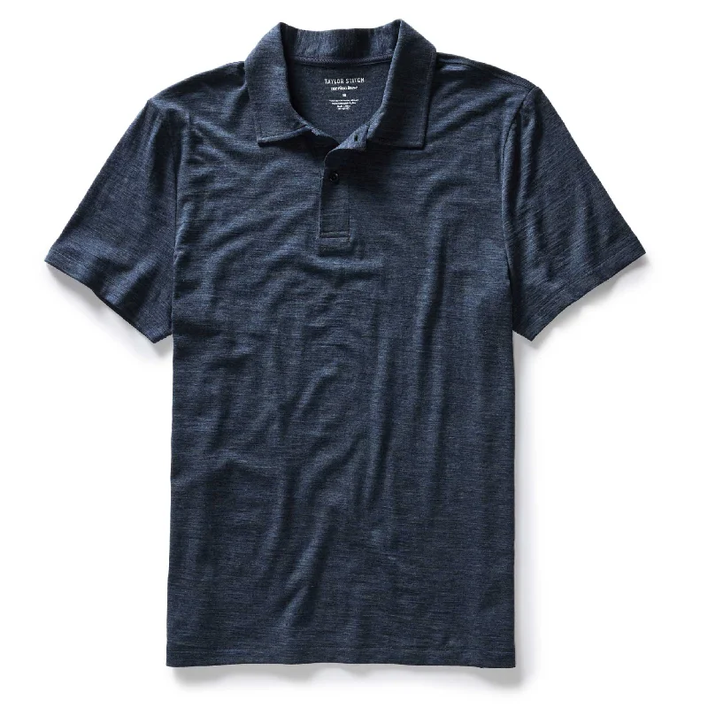 Mega Discount The Merino Polo in Heather Navy
