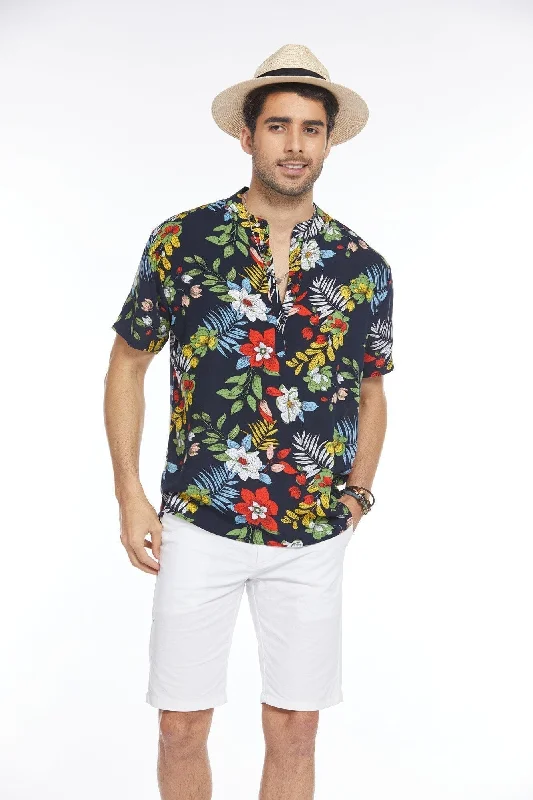 Year-End Sale Floral Henley Shirt (US Only)