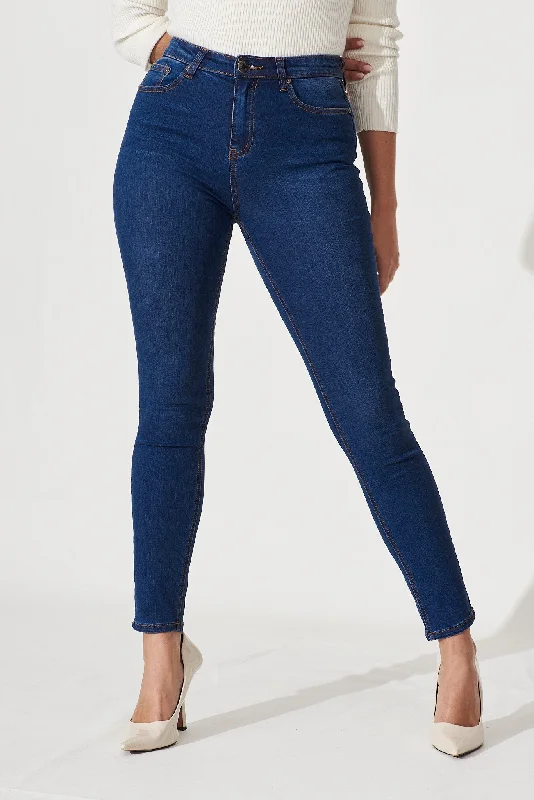 Bargain Alert Piper High Rise Skinny Jean In Dark Blue Denim