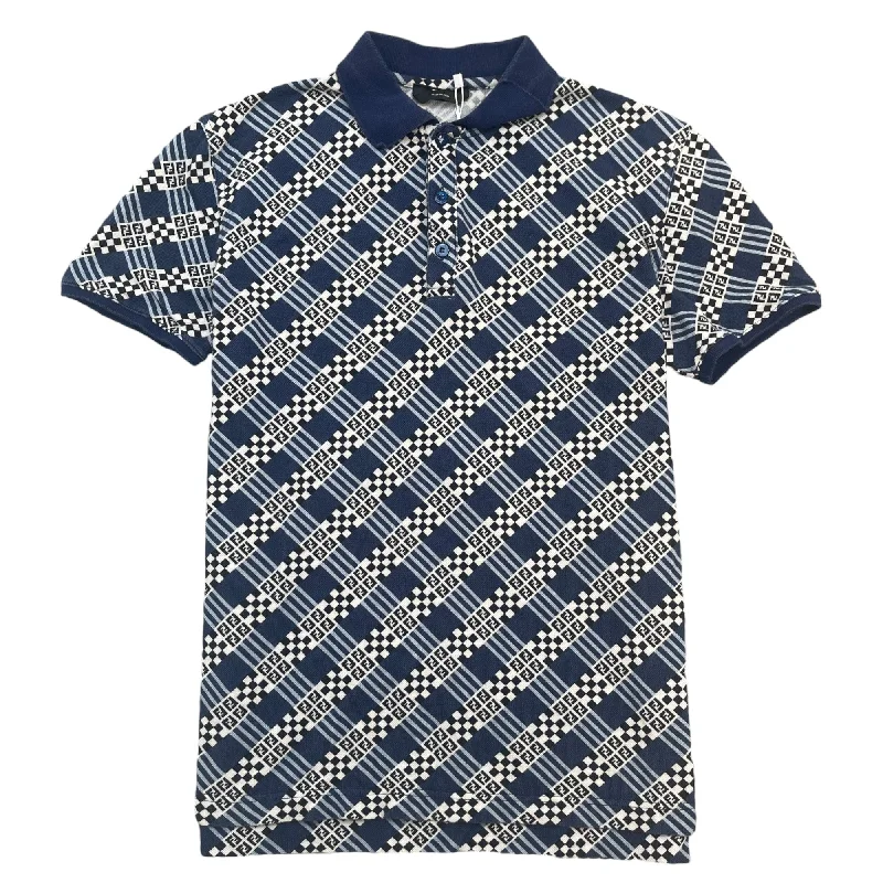 Overstock Men's Ff Monogram Polo Shirt Blue Size IT 48 / UK M
