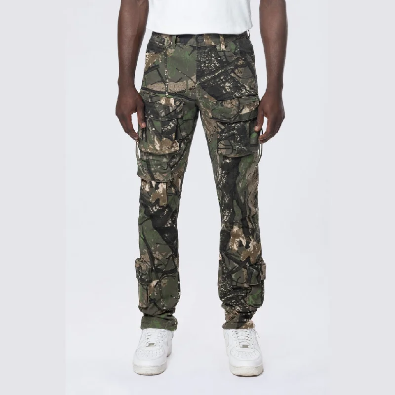 Overstock Slim Multi Cargo Pocket Pants - Tree Camo