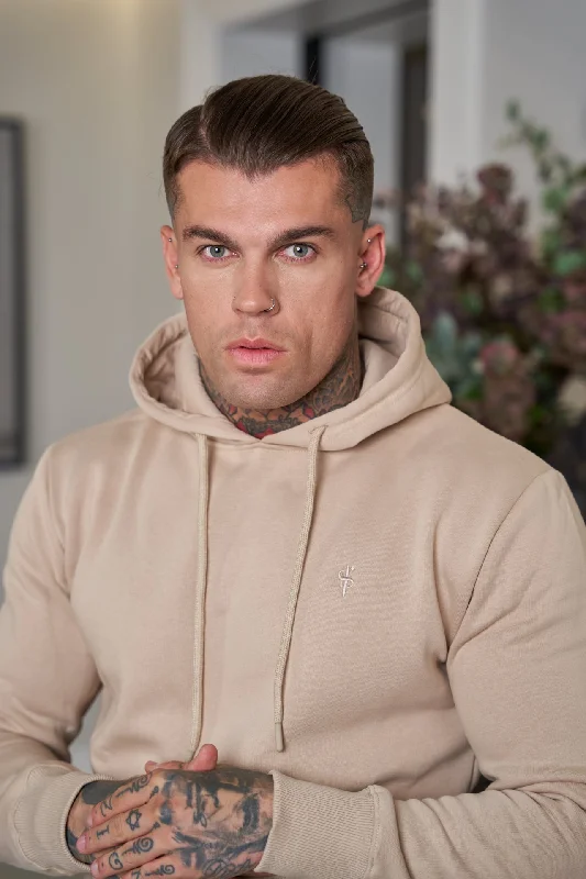 Take Action Father Sons Beige Kangaroo Hoodie Top with FS Embroidery - FSH695