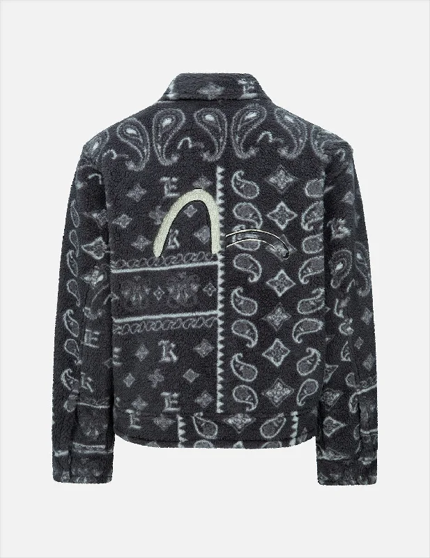Special Promotion Paisley Jacquard Fleece Relaxed Fit Jacket
