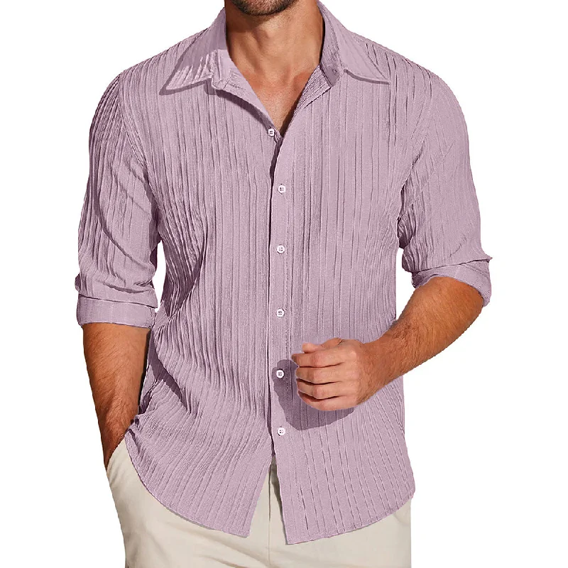 Can't Miss Crushed Self Stripe Light Pink Shirt