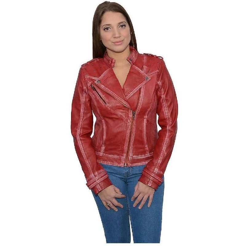 Limited Quantity Milwaukee Leather Women's Maiden Red Premium Sheepskin Motorcycle Fashion Leather Jacket SFL2840 Limited Quantity Milwaukee Leather Women's Maiden Red Premium Sheepskin Motorcycle Fashion Leather Jacket SFL2840