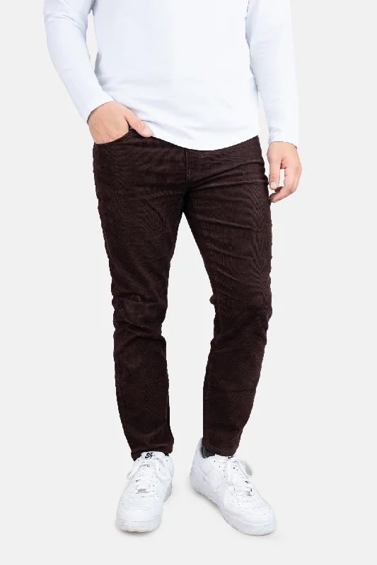 Instant Discount Stretch Cord 5 Pocket Pants Brown