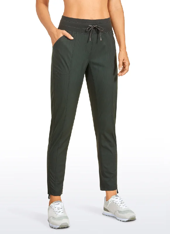 Weekend Deal Striped Pants with Pockets 27''- Cinched Leg