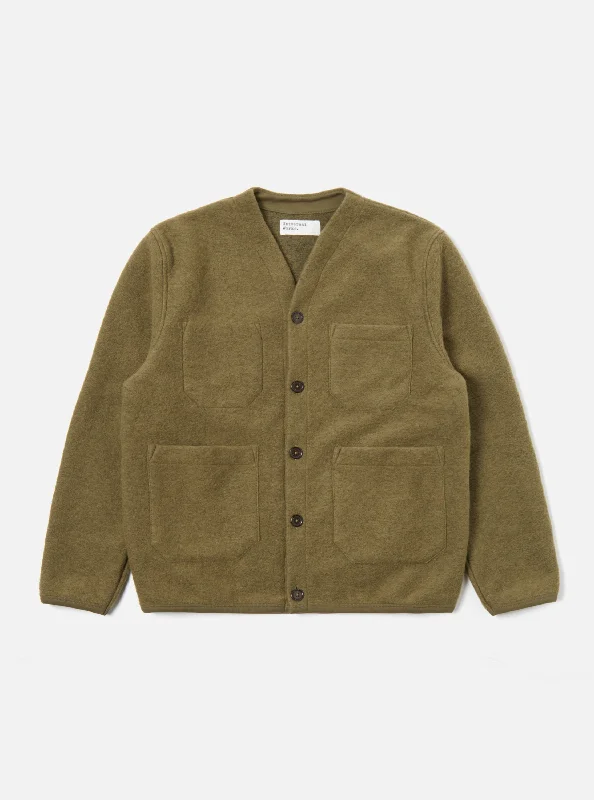 New Markdowns Universal Works Cardigan in Lovat Wool Fleece