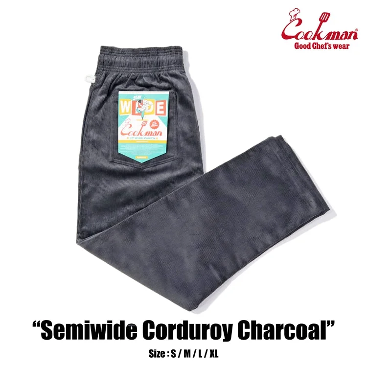 Special Offer Cookman Chef Pants Semiwide - Corduroy : Charcoal
