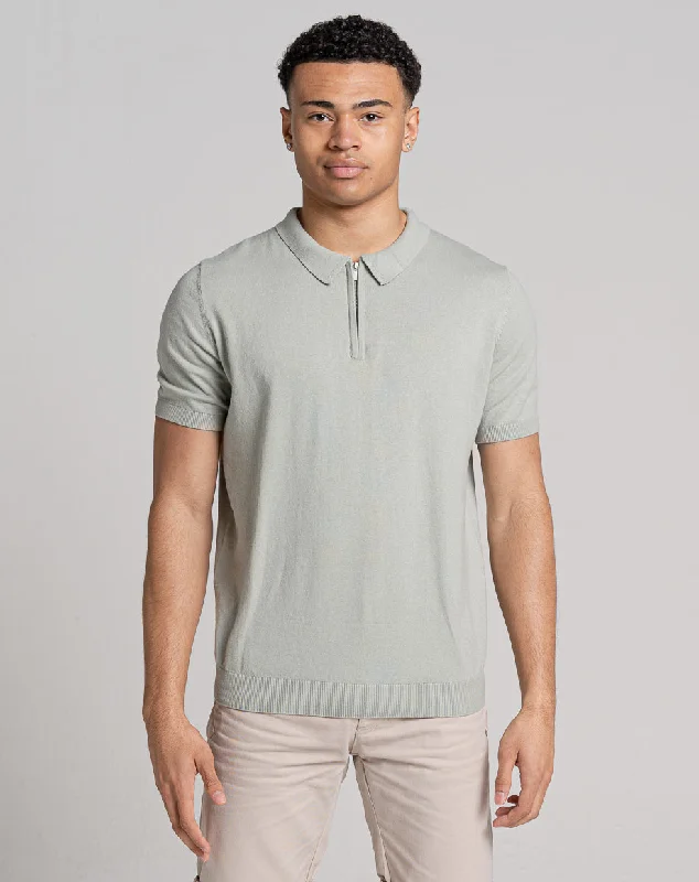 Unmissable Offer ESSENTIAL SHORT SLEEVE ZIP POLO TOP | LIGHT GREEN