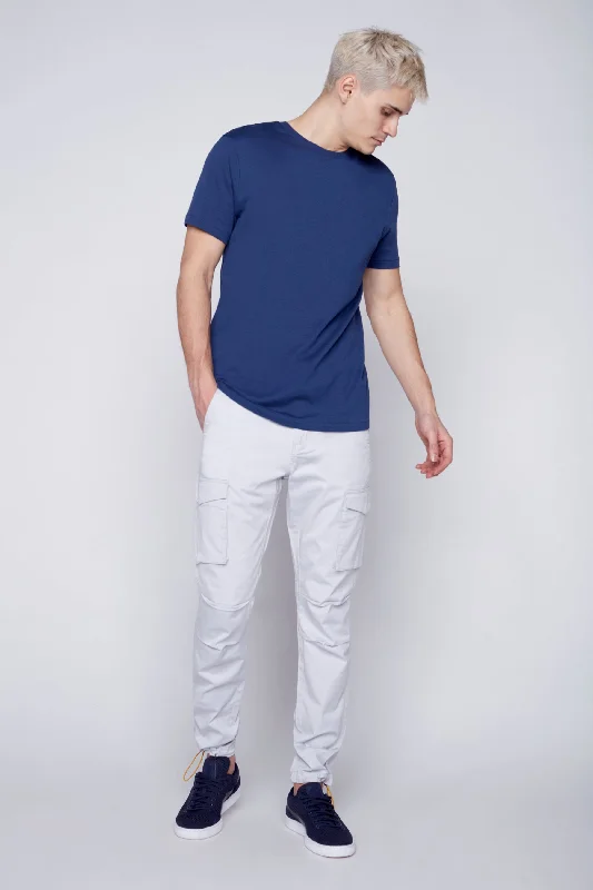 Limited Time Discount DEAN -  Slim Fit Cargo Chinos (Convertible Joggers) - Frost Blue