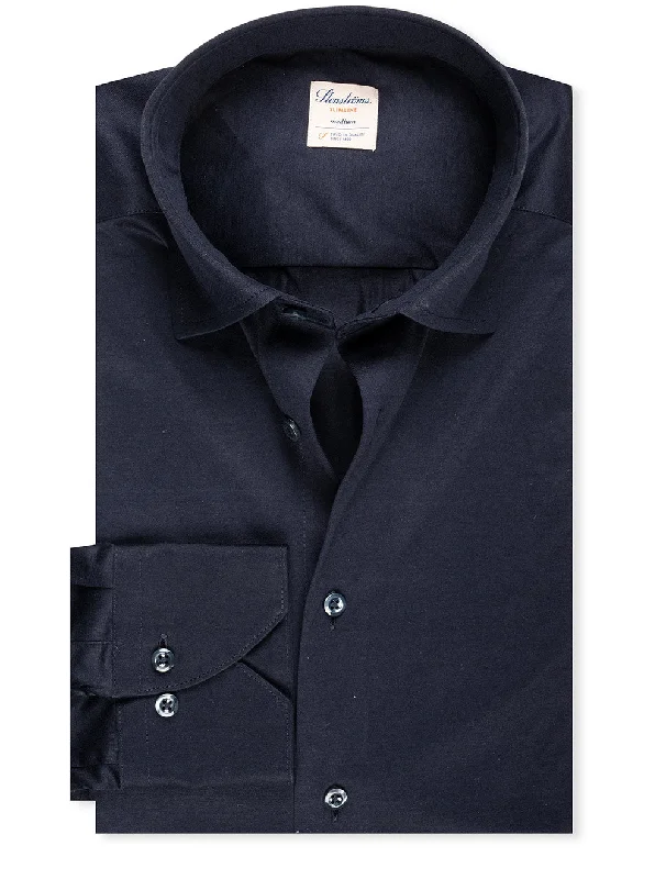 Big Deal Slimline Jersey Stretch Shirt Navy