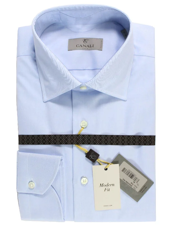 Mega Deal Canali Dress Shirt Light Blue 42 - 16 1/2 Modern Fit SALE