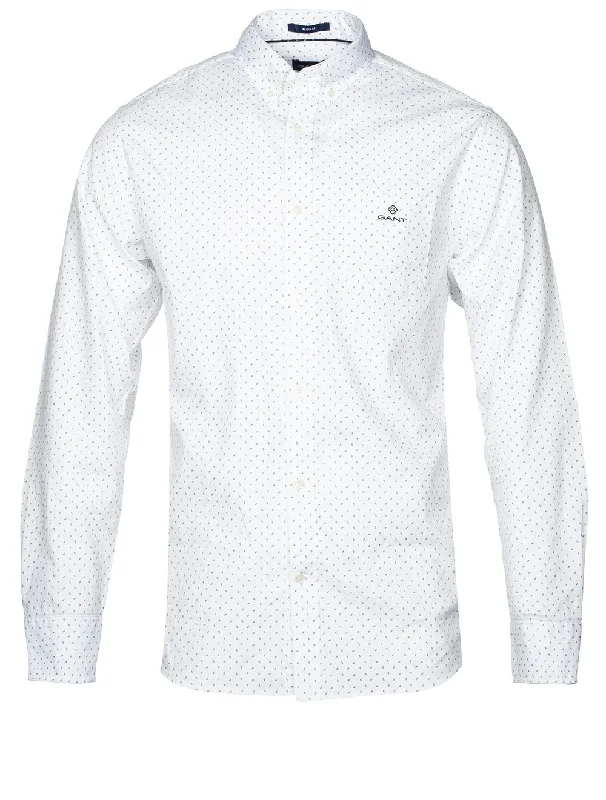 Weekend Specials to Delight Regular Fit Micro Paisley Oxford Shirt White