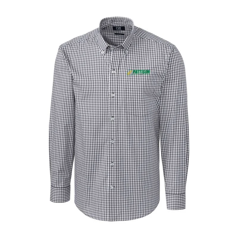 Huge Savings Men's Cutter & Buck Easy Care Stretch Gingham LS Dress Shirt
