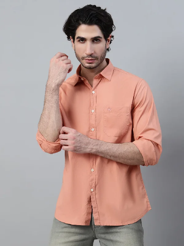 Lowest Price Men's Rust  Casual Plain Full Sleeve Shirt