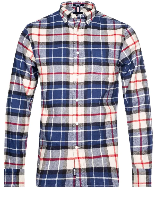 Exclusive Offers Regular Fit Flannel Tartan Shirt Deep Blue
