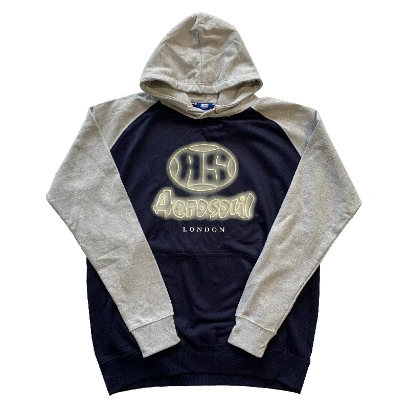 New Deals A.S. Neon Baseball Hoodie ( Oxford Navy & Heather Grey )