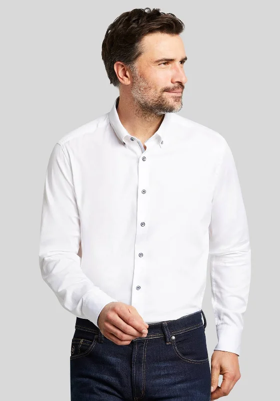 Weekend Savings Delight Bugatti Long Sleeve Shirt, White