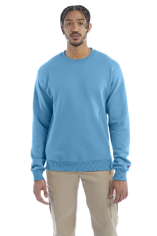 Weekend Discounts to Indulge In Champion Mens Double Dry Eco Moisture Wicking Fleece Crewneck Sweatshirt - Lagoon Blue Weekend Discounts to Indulge In Champion Mens Double Dry Eco Moisture Wicking Fleece Crewneck Sweatshirt - Lagoon Blue