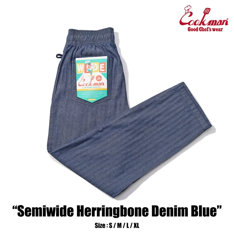 Weekend Savings Bonanza Cookman Chef Pants Semiwide - Herringbone Denim : Blue