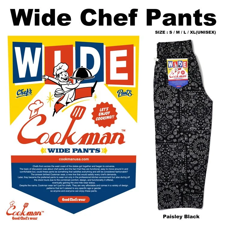 Overstock Sale Cookman Wide Chef Pants - Paisley : Black