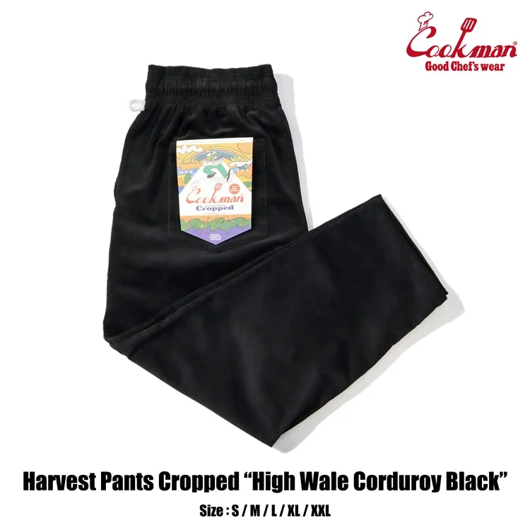 Act Fast Cookman Harvest Pants Cropped - High Wale Corduroy : Black